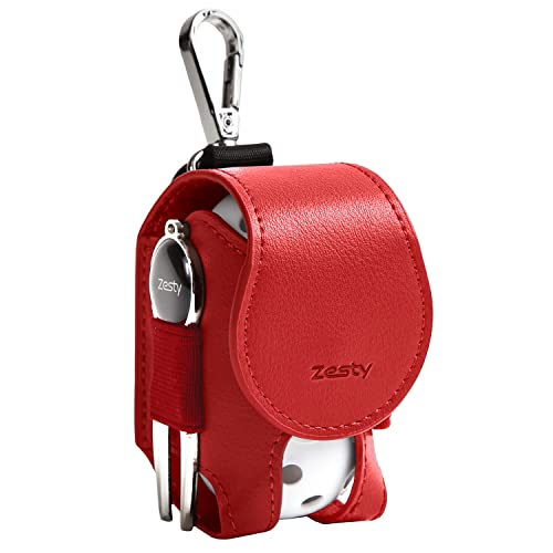 Zesty ゴルフボールケース 機能性にこだわるプレイヤーのゴルフ ボールポーチ ゴルフ用品 グリーンフォーク (レッド, 通常タイプ)