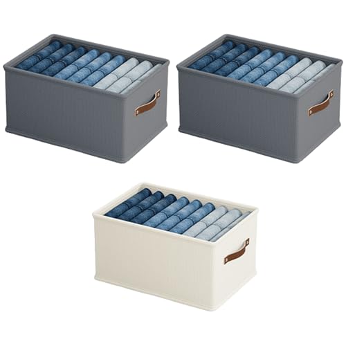 AidSci 3 organizadores de armario, organizador de armario, caja de almacenamiento, sistema de organización de cajones, organizador de cajones plegables para pantalones, ropa, calcetines, sujetador