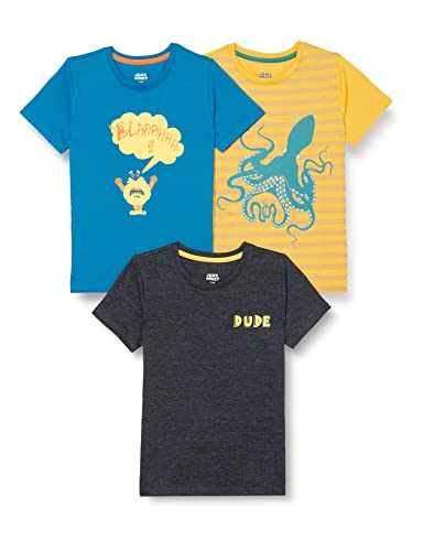 Image of Amazon Brand - Jam & Honey Boy's Regular Fit T-Shirt (Pack of 3)