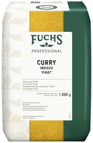 Fuchs Professional - Assaisonnement pour curry indien 'Pirate' | 1 kg | Pour assaisonner les sauces et les plats de viande | Qualité professionnelle pour les consommateurs en vrac et la gastronomie
