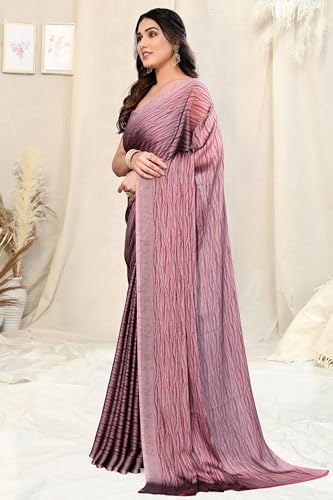 Image of MIRCHI FASHION Saree for Woman | Chiffon Block Printed Lightweight Daily Wear Sarees with Blouse