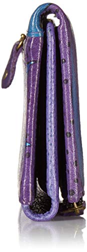 Anna by Anuschka Women's Hand-Painted Genuine Leather Three Fold Clutch - Tribal Potpourri Eggplant3