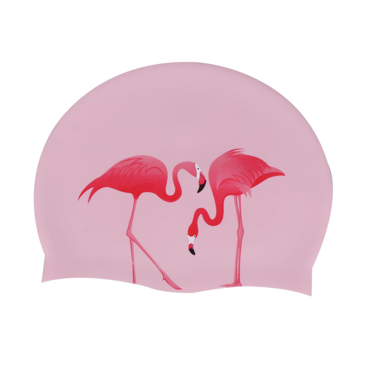 Hemobllo Ergonomic Fit Silicone Swim Cap Women's Girls Waterproof Swimming Hat Flamingo Design for Pools