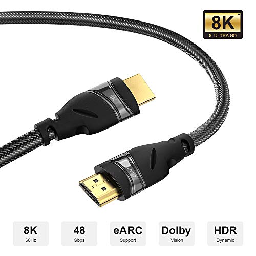 ELUTENG Cable HDMI 2.1 3m macho a macho Cable HDMI 8K 60Hz, 4K 120Hz High Speed 48Gbps HDCP 2.2 Soporte 3D, UHD HDR, Dolby Vision, HDMI Cable compatible con HDTV, PC, Monitorm, PS3 PS4, Xbox One