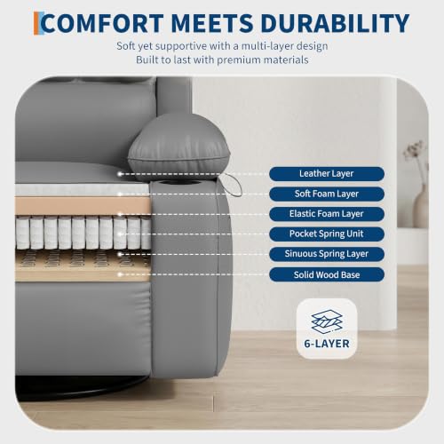 Image of GarveeHome Swivel Rocker Recliner Chair with Heat and Massage