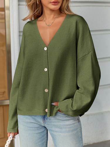 Saodimallsu Womens Oversized Cardigan Sweaters Open Front Button Down V Neck Sweater 2025 Winter Knit Outwear2