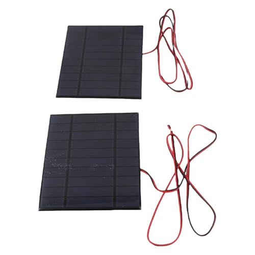 2 Stück DC 5V 500mA 2, 5W Mini Solarpanel, Mini Gekapselte Solarzelle 5V, Polykristalline mit 100cm Kabel Solaranlage, Dicke 2mm / 0, 08 Zoll Solarzellen für DIY Sonnenenergie Spielzeug