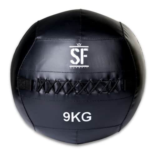 SUPRFIT – Medizinball 9 kg für Cross- & Functional Training – Wall Ball mit weichem Polster & griffiger PVC-Oberfläche – Gewichtsball zum Training von Explosivkraft Kondition & Koordination