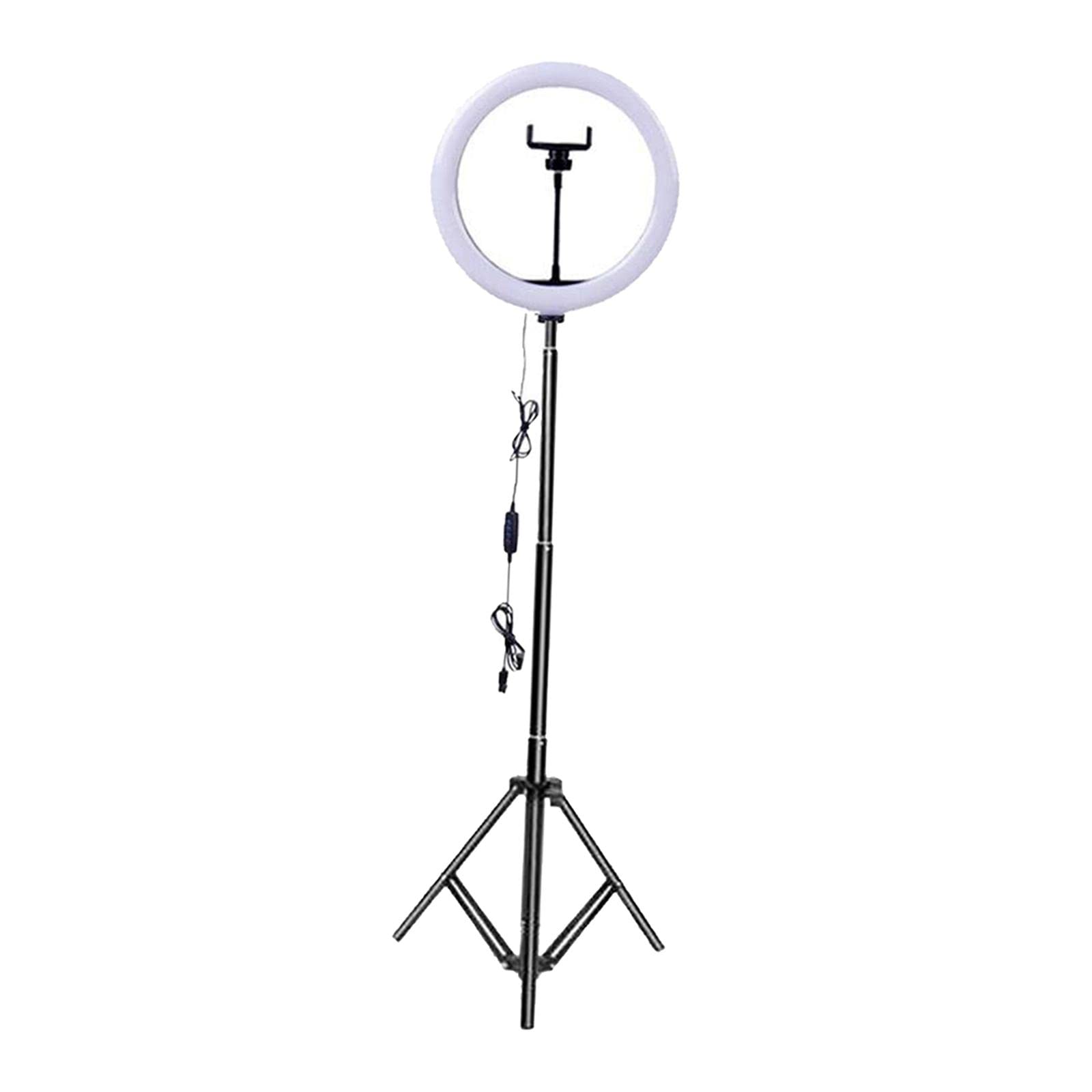 Adjustable 12"/10"/6" Selfie Ring Light Phone Holder for YouTube Photography Set H-image-14
