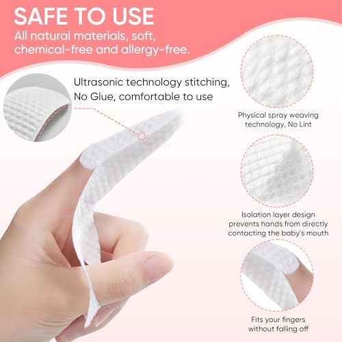 Image of EASICUTI 40Pcs Baby Finger Toothbrush, Dry Wipes Baby Toothbrush