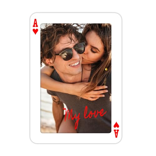 codiarts. Dein Foto als XXL Poster - individueller Fotodruck auf Premium Fotopapier, matt oder seidenglanz - personalisiertes Wandbild im Spielkarten Design - Herz Bube, Dame