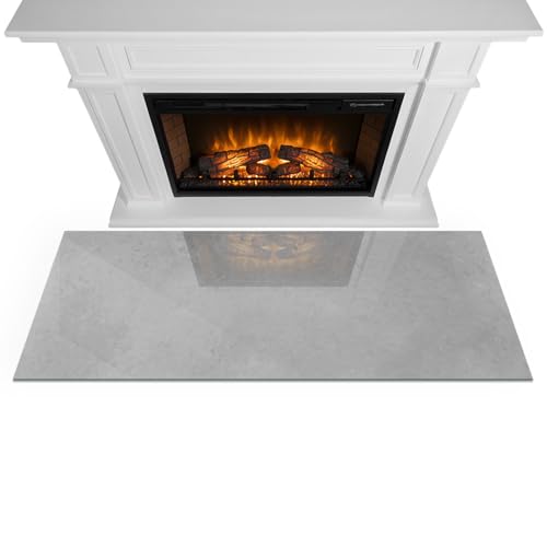 Placa para chimenea de vidrio templado 125x50 cm rectangular con efecto hormigón 4
