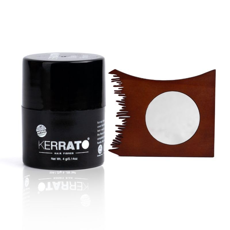 Kerrato Hair Fibres 4gm (NATURAL BLACK) and Kerrato Hair Fibre Comb | Thinning Hairline Optimizer-image-13