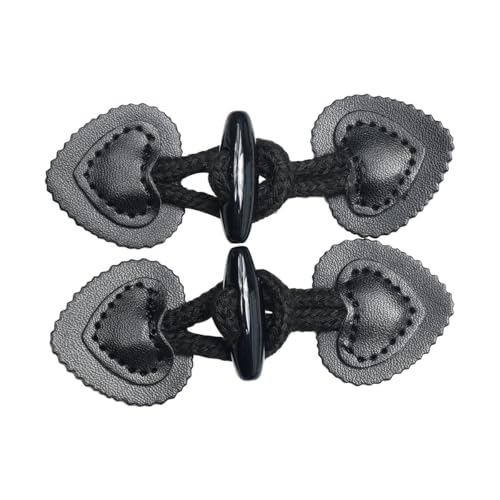 2pcs 1.3 * 1.4cm Black PU Leather Button Down Coat Outwear Buttons