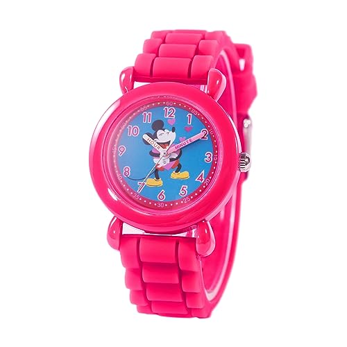 Disney Valentine’s Kids' Plastic Time Teacher Analog Quartz Silicone Strap Watch