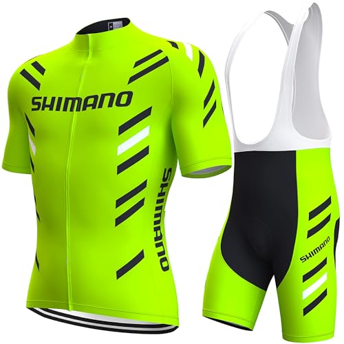 Fenovel Tuta Completo Ciclismo Uomo Estivo Abbigliamento MTB da Corsa Maglia Bici Pro + Salopette con Gel 19D