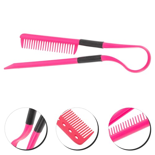 Peine alisador de cabello con diseño ergonómico plegable en forma de V, ligero y portátil para peinados y alisado eficiente miniatura 6