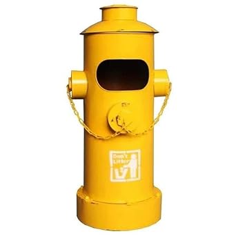 WXYZ Bins Outdoor Fire Hydrant Trash Can, Retro Industrial Style Metal Trash Can, for Courtyards, Restaurants, Clubs Size 35.3x87cm
