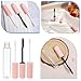 6 Pack 10ml Empty Mascara Tube and Wand, Mini Lipgloss Tubes and Eyeliner Tube, Pink Caps Clear Mini Empty Mascara Tubes with Leak Stoppers for Travel and DIY Cosmetics