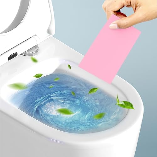 30 Pcs Toilet Cleaning Sheets Bowl Cleaner Sheets Disposable Toilet Cleaning Paper for Household Bathroom Daily(Pink)