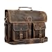 KPL 18 Inch Rustic Vintage Leather Messenger Bag Laptop Bag Briefcase Satchel Bag