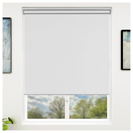 Blackout Window Shades Cordless Window Blinds with Spring Lifting System for Home & Office, 35 x 72 Inch, White