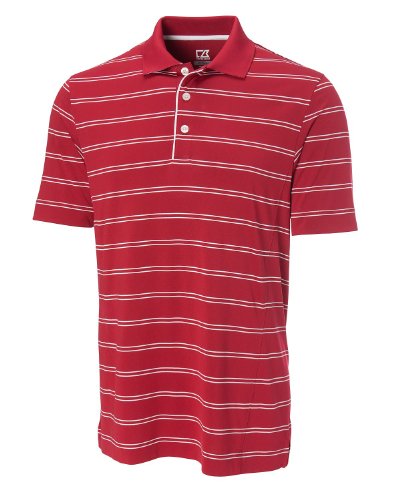 Cutter & Buck Men's CB Drytec Hawthorne-Stripe Polo Shirt