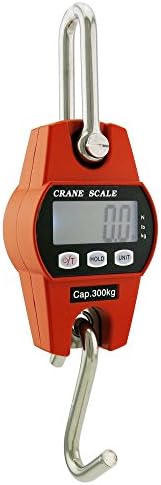 Outmate Digital Crane Scale 300kg/660lbs 200kg/440lbs with LED Handheld Mini Hanging Scale for Garage Farm Hunting Fishing Etc(300kg/Aluminium Alloy Shell/Orange)