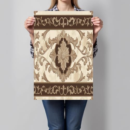Toile classique motif volute pour décoration chambre à coucher ambiance chaleureuse 60x90 cm