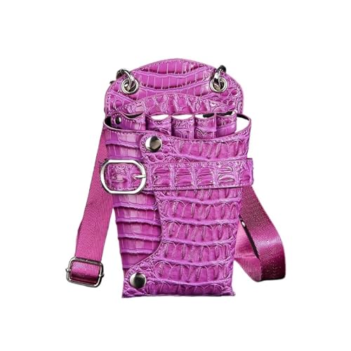 Ciseaux de coiffure 5 positions avec sac banane violet pour salon