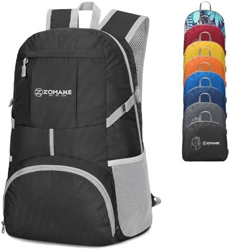 ZOMAKE Foldable Backpack Lightweight Packable 35 L, Hiking Daypack Water Resistant Travel Bag Nylon Outdoor Sports Camping Rucksack Walking Trekking for Men Women Seniors