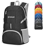 ZOMAKE Lightweight Packable Backpack 35L, Light Foldable Backpacks Water Resistant Collapsible Hiking Bag, Compact Folding Day Pack for Travel Camping(Black)