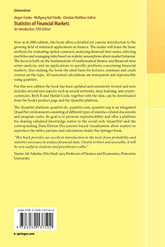 Statistics of Financial Markets: An Introduction