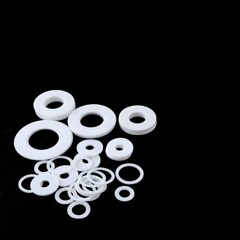 Podkładka płaska okrągła， 50 szt., ID 6 8 10 mm Uszczelka dystansowa do manometru, grubość 2 mm Plastikowy pierścień uszczelniający(27x47x2)