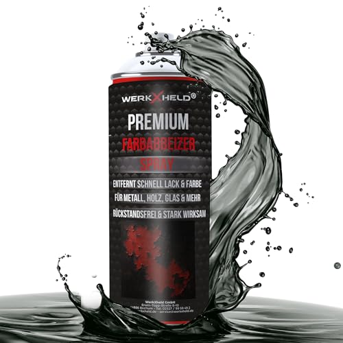WerkXheld Abbeizspray 400ml – Extra starker Abbeizer | Professioneller Abbeizer – Sprühfarbenentferner für Metall, Holz, Stein & Beton | Entfernt effektiv Farbe & Graffiti, 400ml