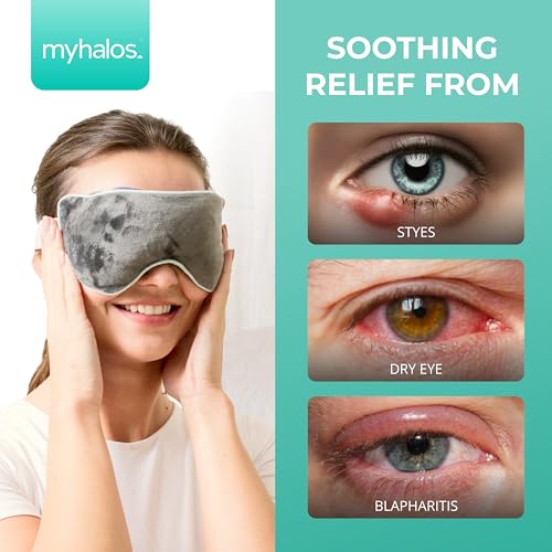 image for MyHalos® Eye Mask for Dry Eyes - Steam Warm Compress for Eyes - Remov