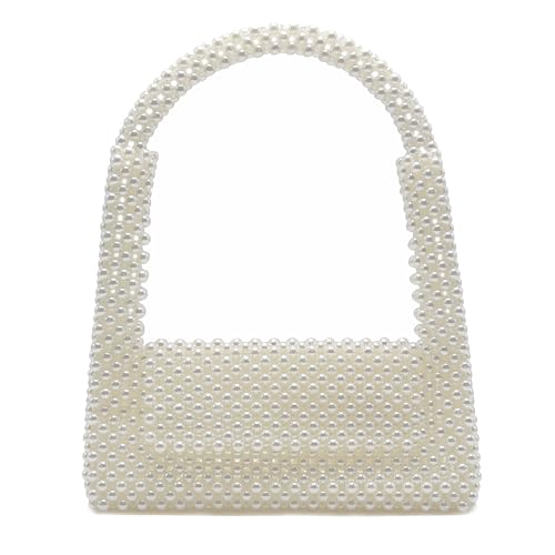 Image of Miuco Pearl Bag Clutch Purses For Women Wedding Bride Purse Sparkly Glitterl Beaded Handbag