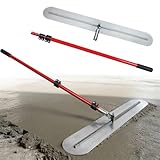 Betonglätter-Werkzeugsatz, 1.7–3 m längenverstellbarer Bull Float Betonglätter mit 100 x 12.5 cm x 1.2 mm Rundkopfkelle, Manganstahl-Betonglätter Zementwerkzeug für die Betonbearbeitung