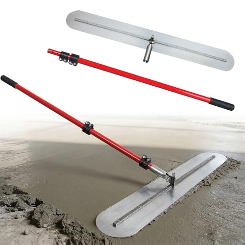 Betonglätter-Werkzeugsatz 1.73 m längenverstellbarer Bull Float Betonglätter mit 100 x 12.5 cm x 1.2 mm Rundkopfkelle Manganstahl-Betonglätter Zementwerkzeug für die Betonbearbeitung