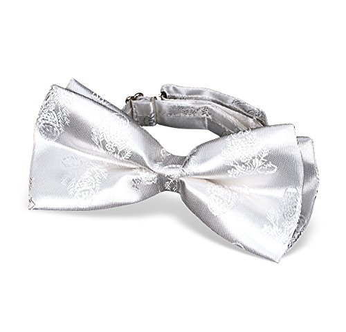 First Communion Bow Tie Tie, White Brocade Bow for Boys,