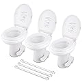 AW 3 Packs Gravity Flush Toilet RV Toilet Foot Pedal 20" Seating Height Motorhome