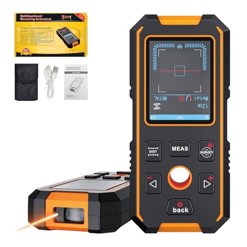 Rocky Mars Stud Finder Wall Scanner with Built-in Distance Measurement, Metal, Wood and AC Wire Modes, Rechargeable Stud Detector Upgraded Smart Sensor Accurate Detection Audio Alarm
