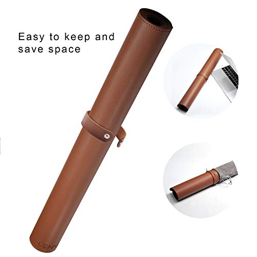 Cenbbie Leather Desk Mat Protector Super Large 51.18"X23.62" Desk Blotter Pad - Waterproof Writing Desk Accessories - Extended Non-Slip Rectangular, Laptop Keyboard Mouse Pad(Brown) #TOP5