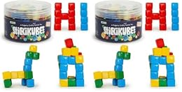 StickiKubes 250-Pack, 4 Colors, Mini Sticky Stacking Cubes, STEM Blocks