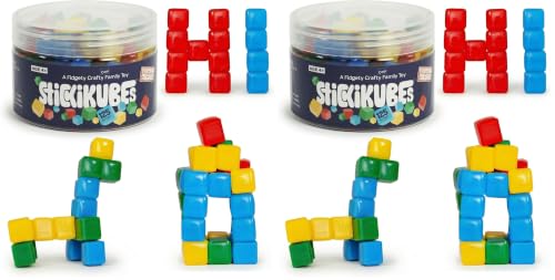 Image of StickiKubes 250-Pack, 4 Colors, Mini Sticky Stacking Cubes, STEM Blocks