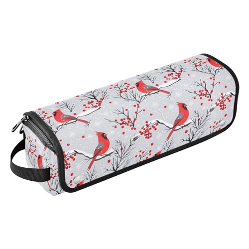 Bolsa organizadora de viaje resistente al calor Birds Red Berries Marble para planchas, rizadores y accesorios de cuidado del cabello miniatura 1