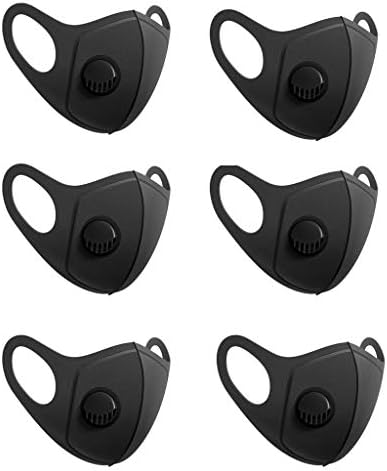 6pcs Reusable Face Másk Bandanas with Breathing Valve for Adults,Washable Face Protection Nose Mouth Cover (6PC)