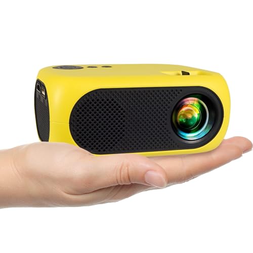 ANKOUJA Mini proiettore, proiettore home cinema portatile per telefono cellulare, HDMI AV compatibile con DVD, Firestick, laptop, PC