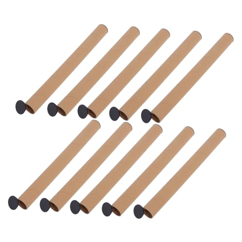 ABOOFAN Mailing Tubes Caps 10 Pcs Kraft Paper Poster Tube Document Storage Round Cardboard Mailers for Shipping Art Prints