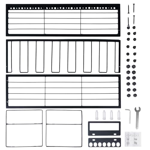 3-Layer Power Tool Organiser, Storage Rack Power Tools with 7 Slots Wall Mounted Drill Holder for 7 Drill Storage Compartments Tool Rack for Garage 66.5 x 21 x 19.5 cm